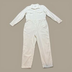 Outerknown White Utility Jumpsuit Organic Cotton Size L